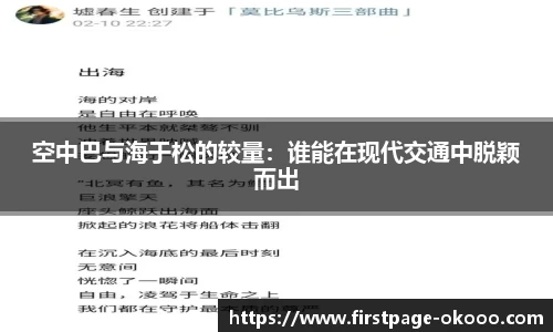 空中巴与海于松的较量：谁能在现代交通中脱颖而出